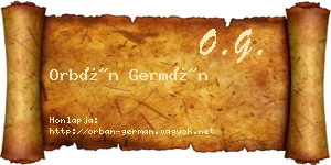 Orbán Germán névjegykártya